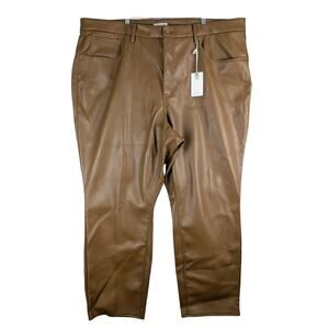 Good‎ American Better Than Leather Pants Womens 26 Good Icon Burnt Caramel NWT